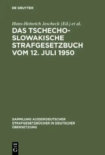 Cover of Das Tschechoslowakische Strafgesetzbuch Vom 12. Juli 1950