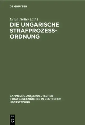 Cover of Die Ungarische Strafprozeßordnung