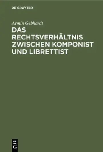 Cover of Das Rechtsverhältnis zwischen Komponist und Librettist