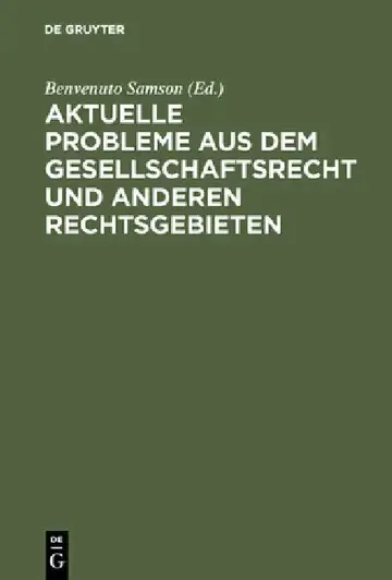 Cover of Aktuelle Probleme Aus Dem Gesellschaftsrecht Und Anderen Rechtsgebieten