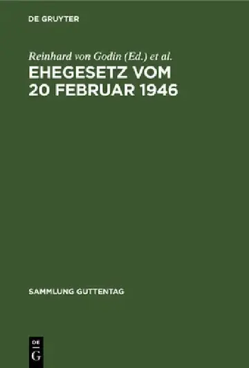Cover of Ehegesetz Vom 20 Februar 1946