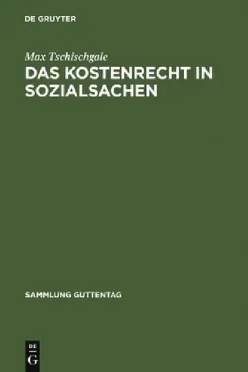 Cover of Das Kostenrecht in Sozialsachen