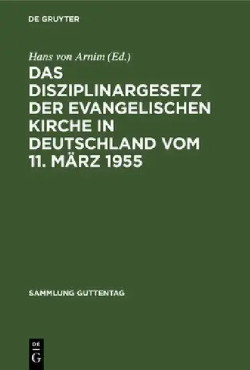 Cover of Das Disziplinargesetz der Evangelischen Kirche in Deutschland vom 11. März 1955