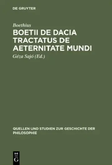 Cover of Boetii de Dacia tractatus De aeternitate mundi