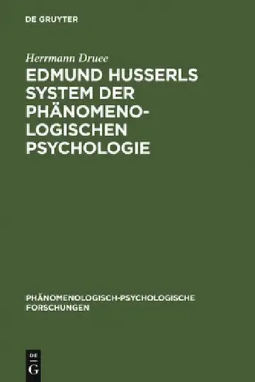 Cover of Edmund Husserls System der phänomenologischen Psychologie