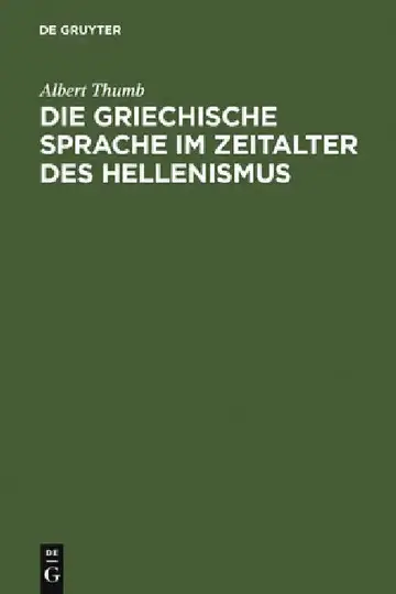 Cover of Die Griechische Sprache Im Zeitalter Des Hellenismus