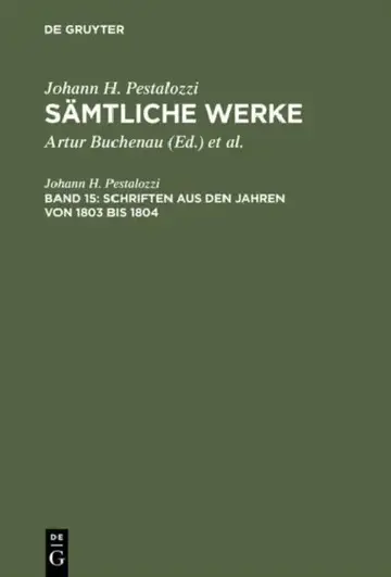 Cover of Sämtliche Werke, Band 15, Schriften aus den Jahren von 1803 bis 1804