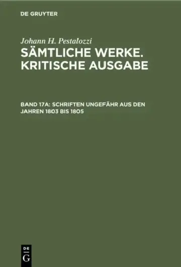 Cover of Schriften ungefähr aus den Jahren 1803 bis 1805