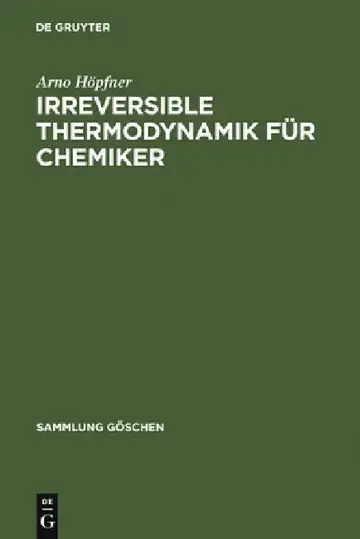 Cover of Irreversible Thermodynamik Für Chemiker