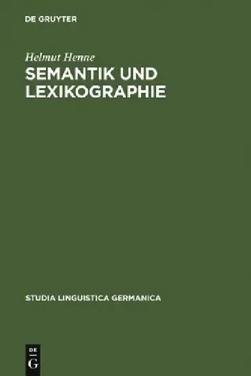Cover of Semantik und Lexikographie