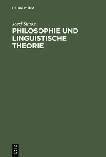 Cover of Philosophie und linguistische Theorie