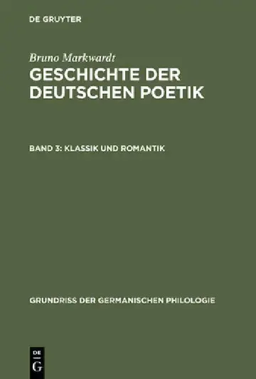 Cover of Geschichte der deutschen Poetik, Band 3, Klassik und Romantik