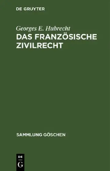 Cover of Das französische Zivilrecht