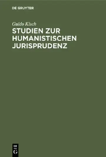Cover of Studien zur humanistischen Jurisprudenz