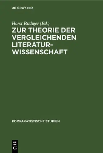 Cover of Zur Theorie der vergleichenden Literaturwissenschaft