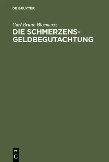 Cover of Die Schmerzensgeldbegutachtung