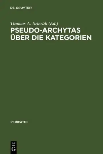 Cover of Pseudo-Archytas über die Kategorien