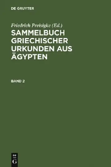 Cover of Sammelbuch Griechischer Urkunden Aus Ägypten. Band 2