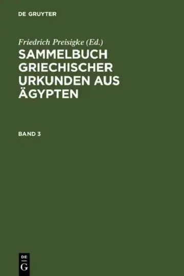 Cover of Sammelbuch Griechischer Urkunden Aus Ägypten. Band 3