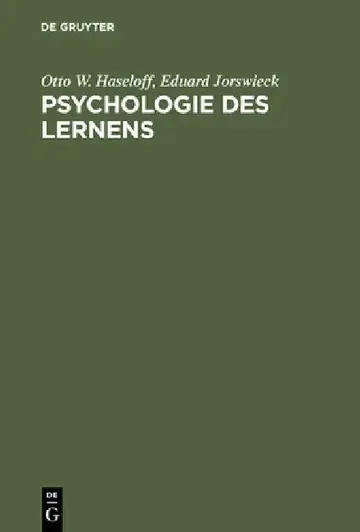 Cover of Psychologie des Lernens
