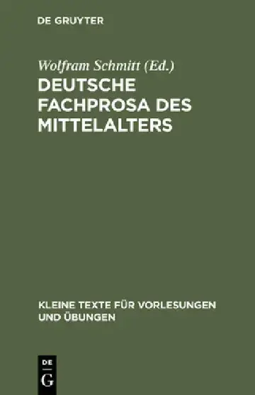 Cover of Deutsche Fachprosa des Mittelalters