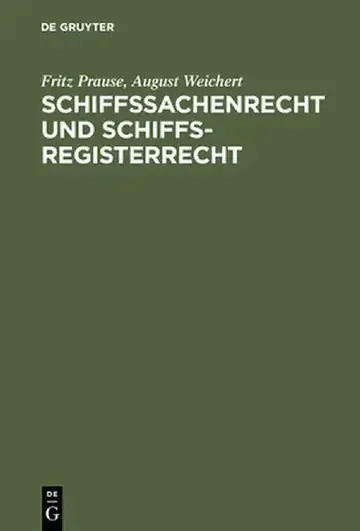 Cover of Schiffssachenrecht Und Schiffsregisterrecht