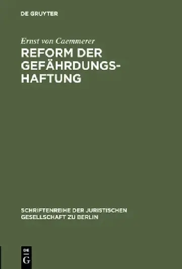 Cover of Reform der Gefährdungshaftung