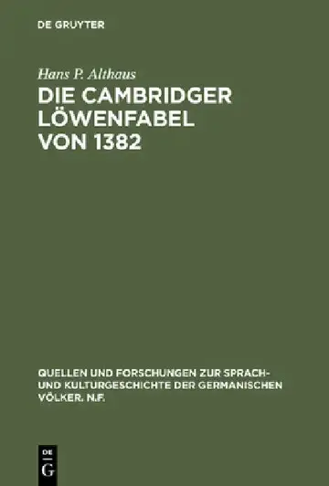 Cover of Die Cambridger Löwenfabel von 1382