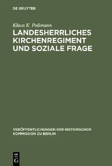 Cover of Landesherrliches Kirchenregiment und soziale Frage