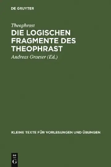Cover of Die logischen Fragmente des Theophrast