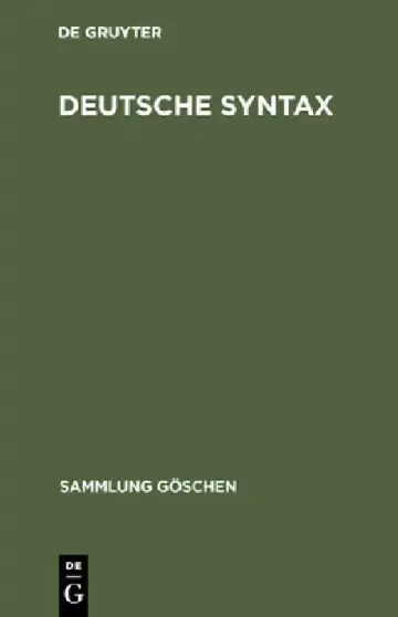 Cover of Deutsche Syntax