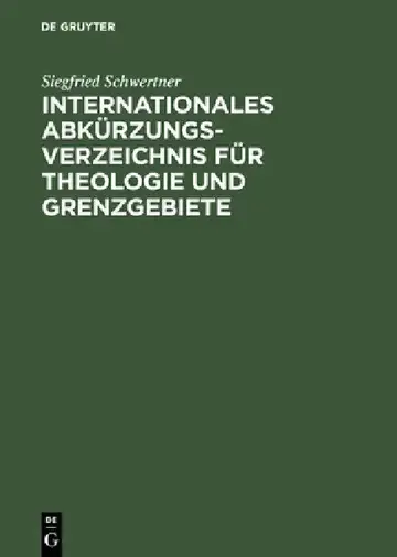Cover of Internationales Abkürzungsverzeichnis für Theologie und Grenzgebiete