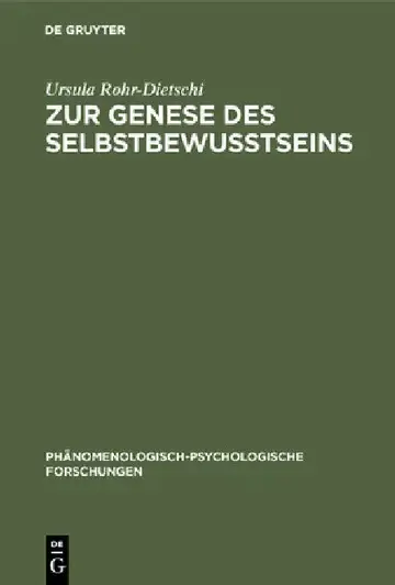 Cover of Zur Genese Des Selbstbewußtseins