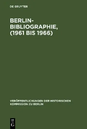 Cover of Berlin-Bibliographie, (1961 bis 1966)