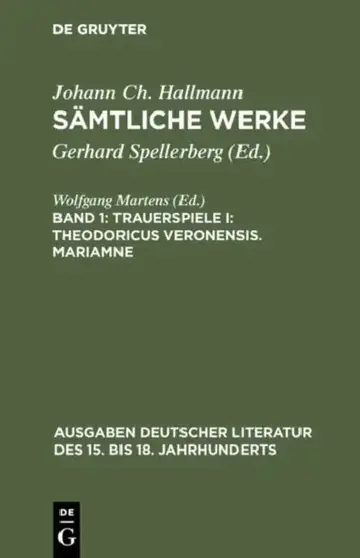 Cover of Sämtliche Werke, Band 1, Trauerspiele I