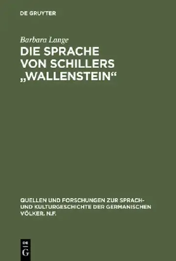 Cover of Die Sprache Von Schillers Wallenstein