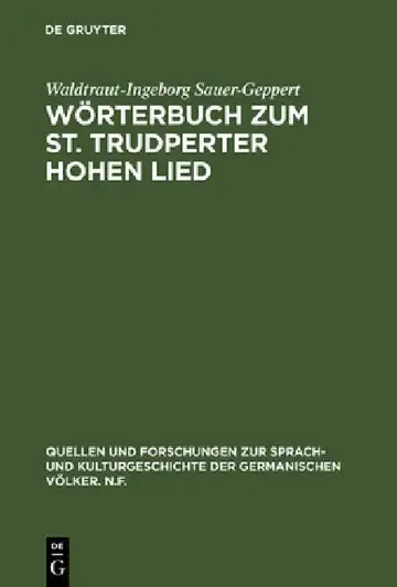 Cover of Wörterbuch Zum St. Trudperter Hohen Lied