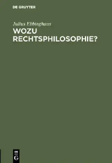 Cover of Wozu Rechtsphilosophie?