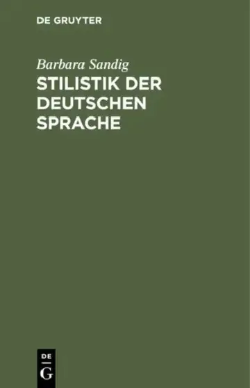 Cover of Stilistik der deutschen Sprache