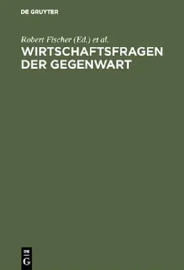Cover of Wirtschaftsfragen der Gegenwart