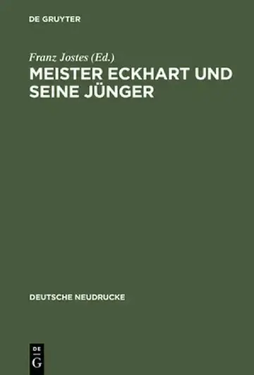 Cover of Meister Eckhart Und Seine Jünger