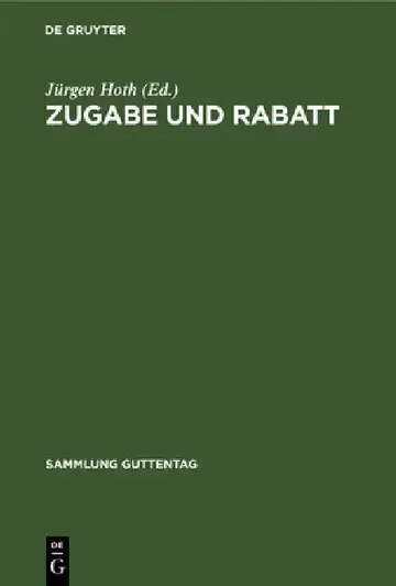 Cover of Zugabe und Rabatt