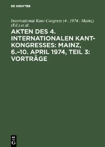 Cover of Akten Des 4. Internationalen Kant-Kongresses