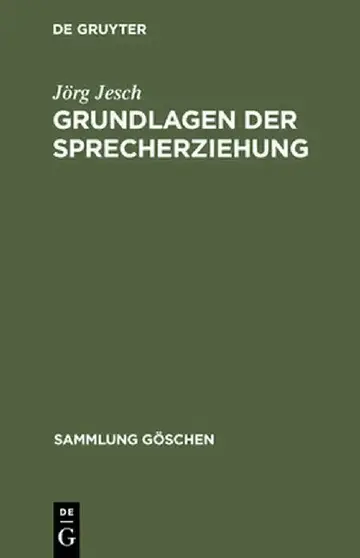 Cover of Grundlagen Der Sprecherziehung