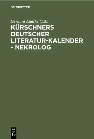 Cover of Kürschners Deutscher Literatur-kalender - Nekrolog
