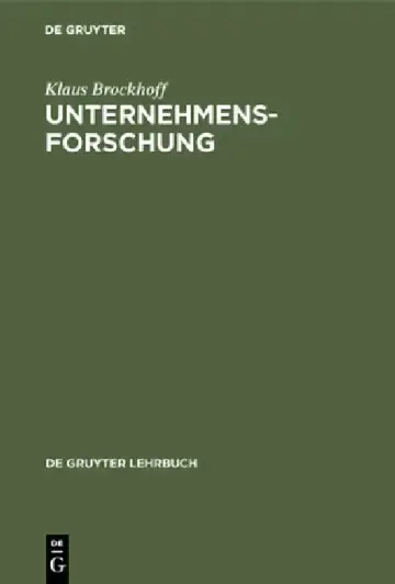 Cover of Unternehmensforschung