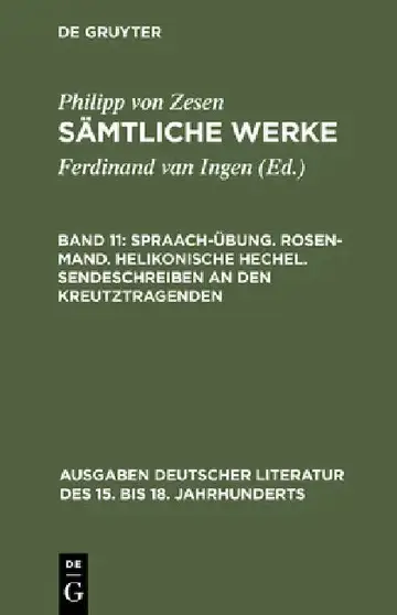 Cover of Spraach-Übung. Rosen-Mand. Helikonische Hechel. Sendeschreiben an den Kreutztragenden
