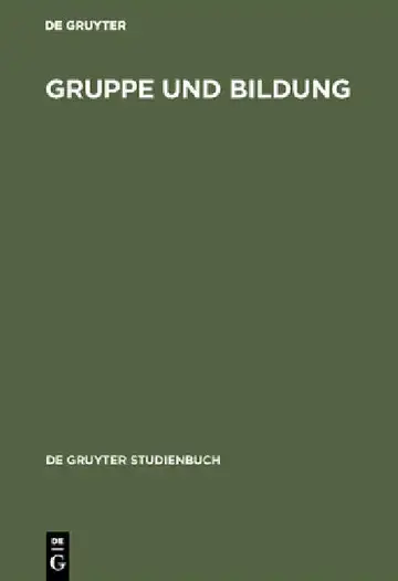 Cover of Gruppe und Bildung