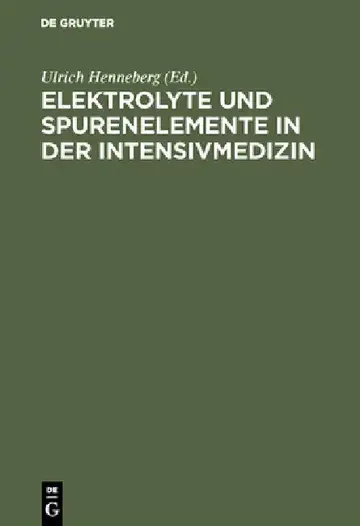 Cover of Elektrolyte und Spurenelemente in der Intensivmedizin