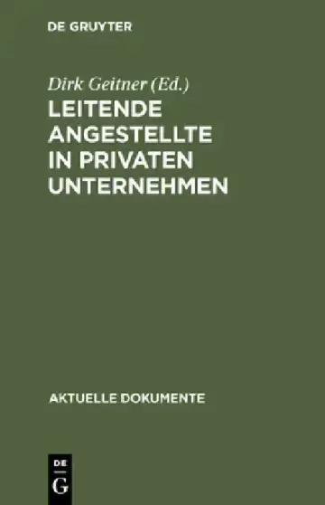 Cover of Leitende Angestellte in privaten Unternehmen